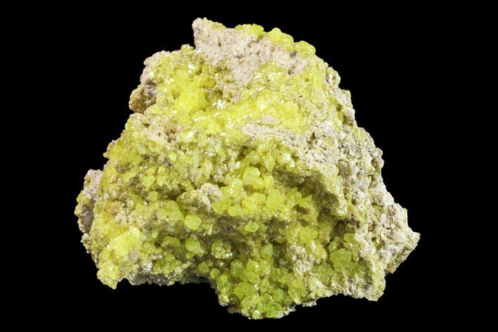 Yellow Sulfur Crystals on Matrix - Steamboat Springs, Nevada #154341